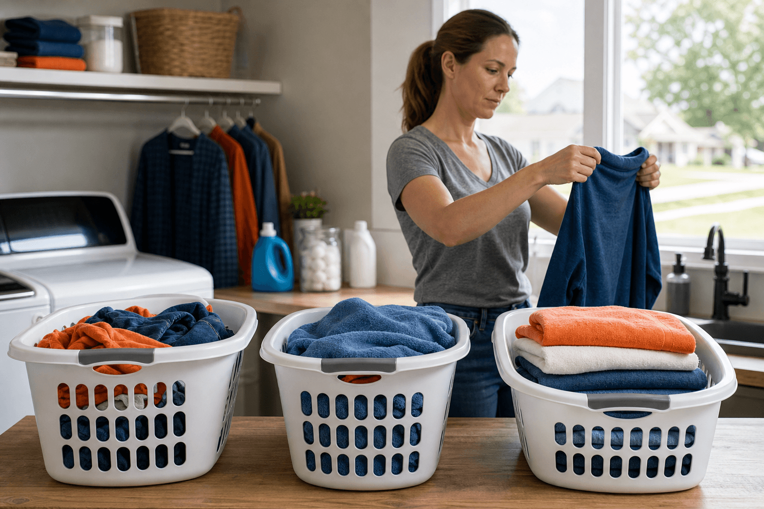 Laundry separated into a simple washing workflow
