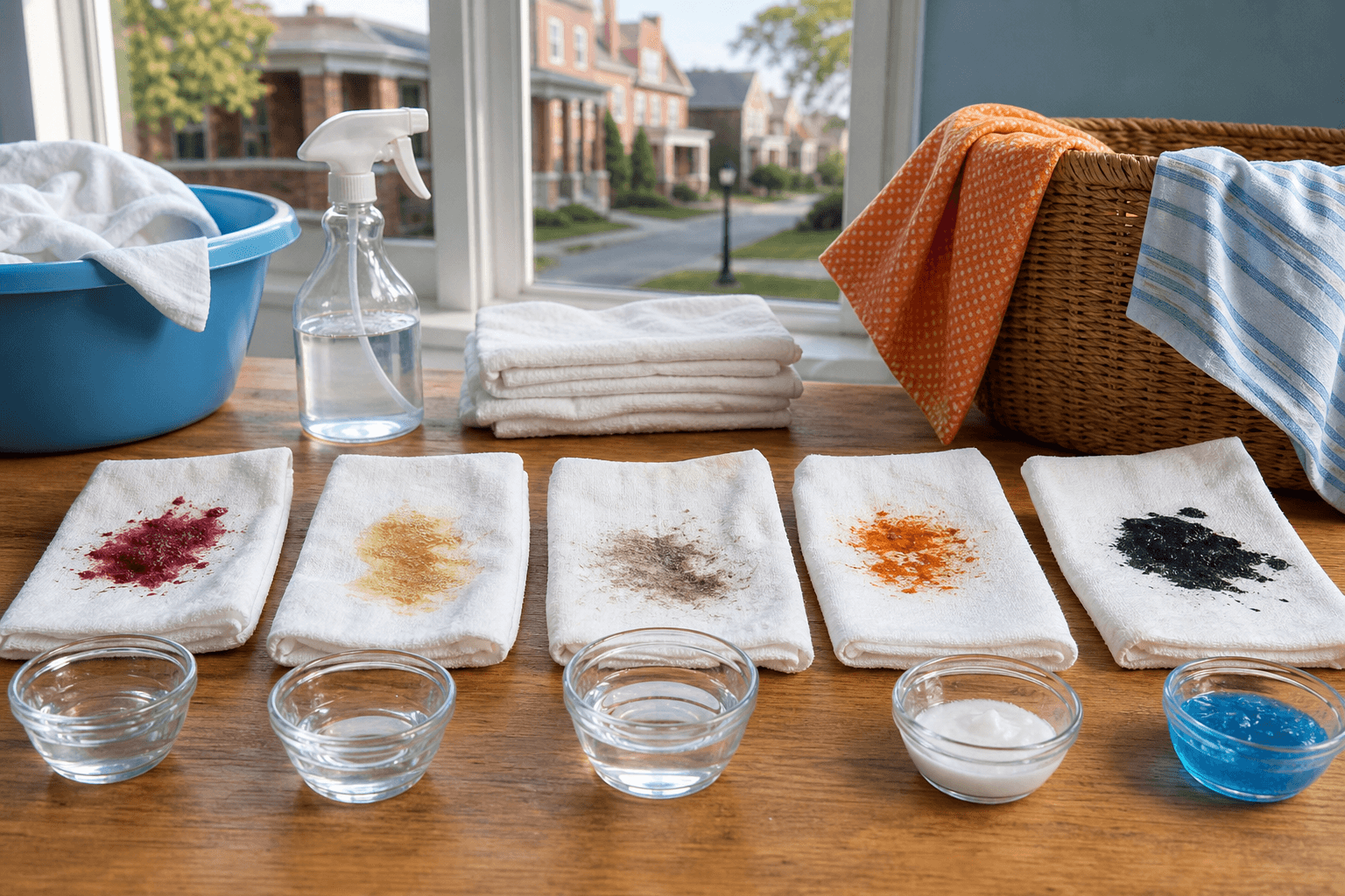Common fabric stains prepared for treatment