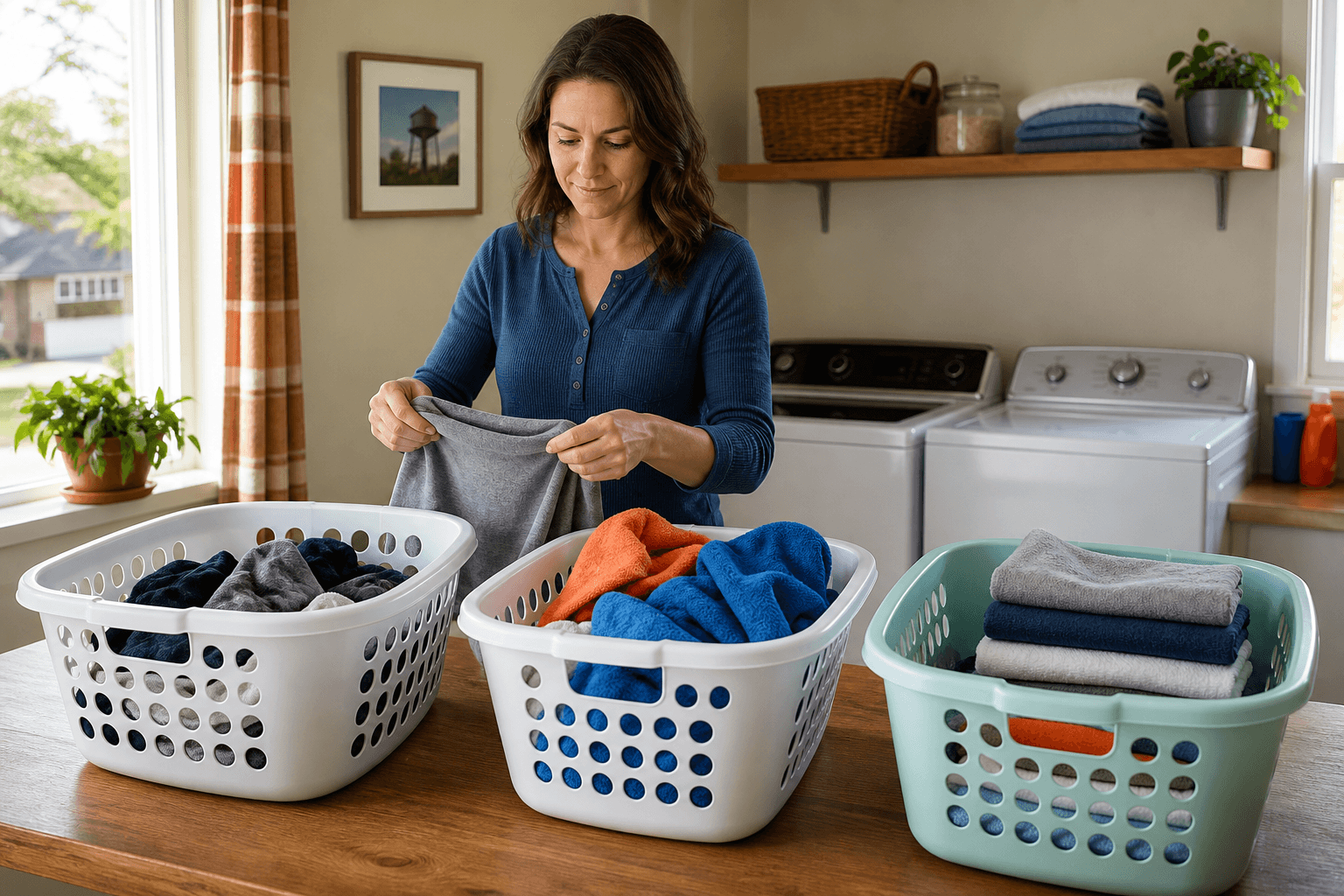 Laundry separated into a simple washing workflow