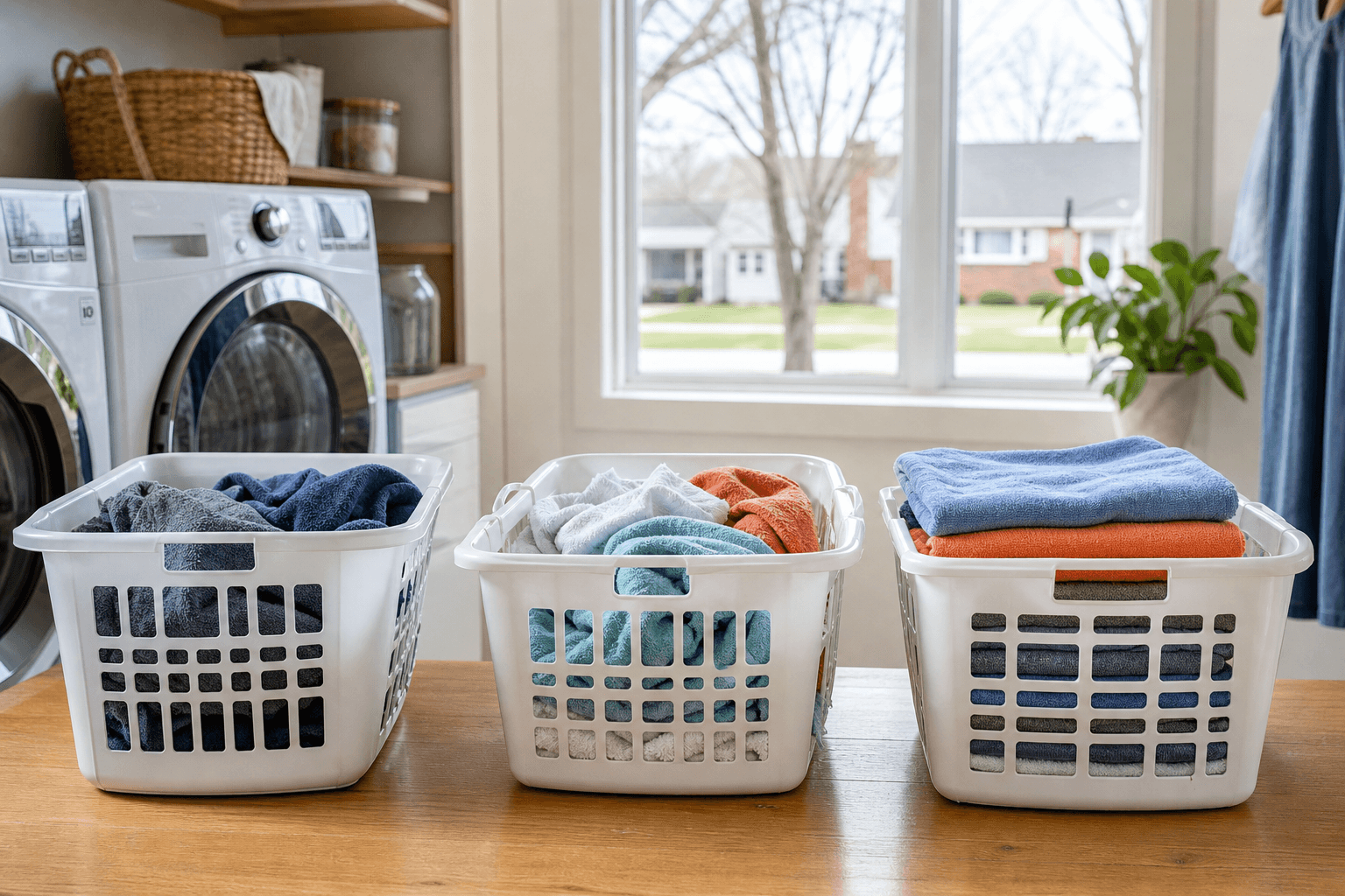 Laundry separated into a simple washing workflow