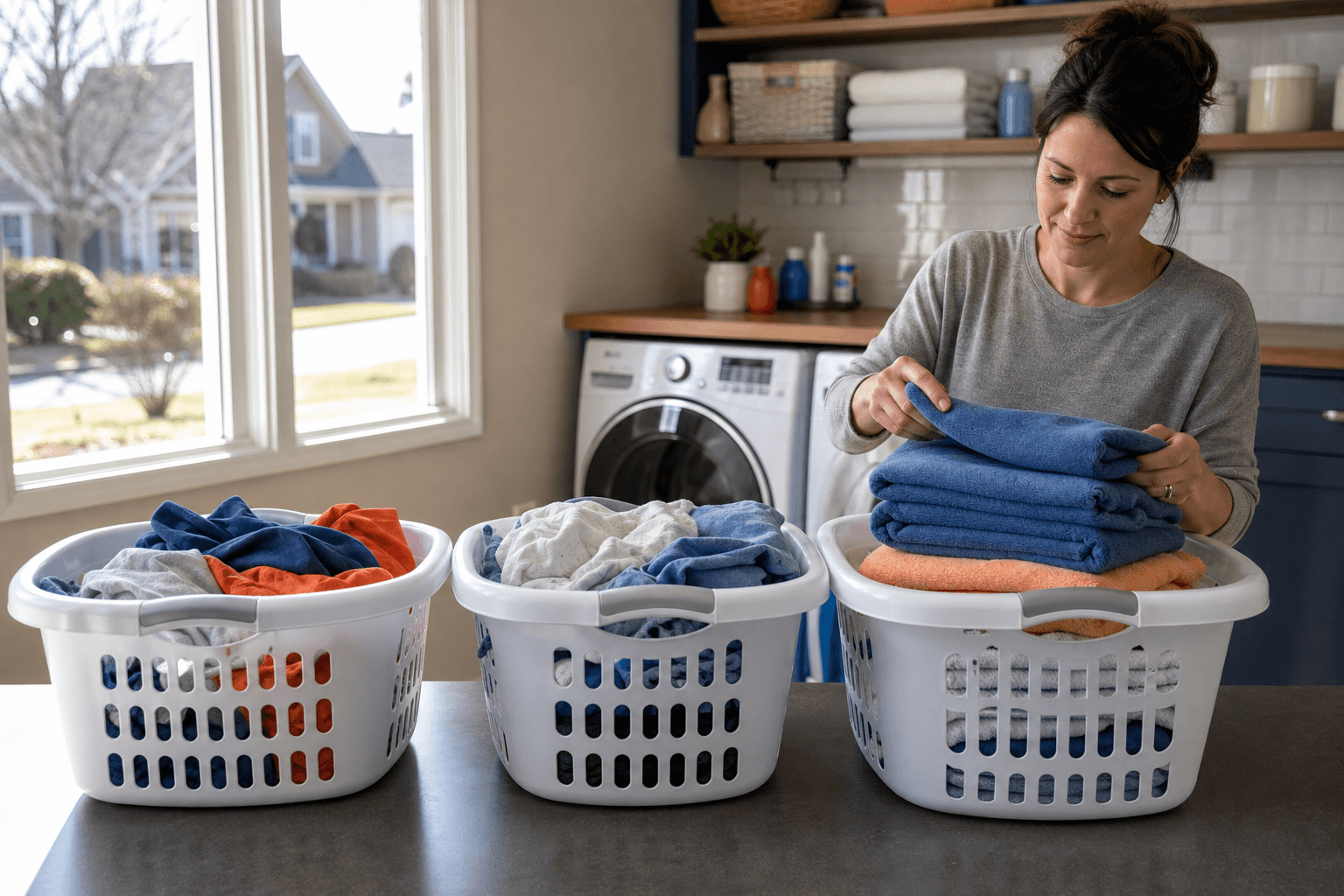 Laundry separated into a simple washing workflow