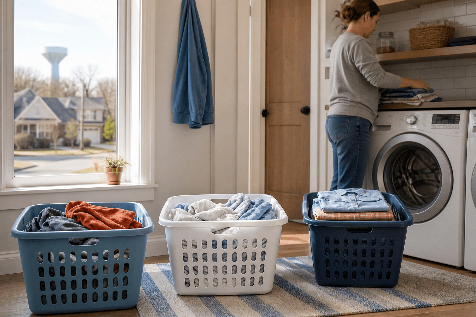 Laundry separated into a simple washing workflow
