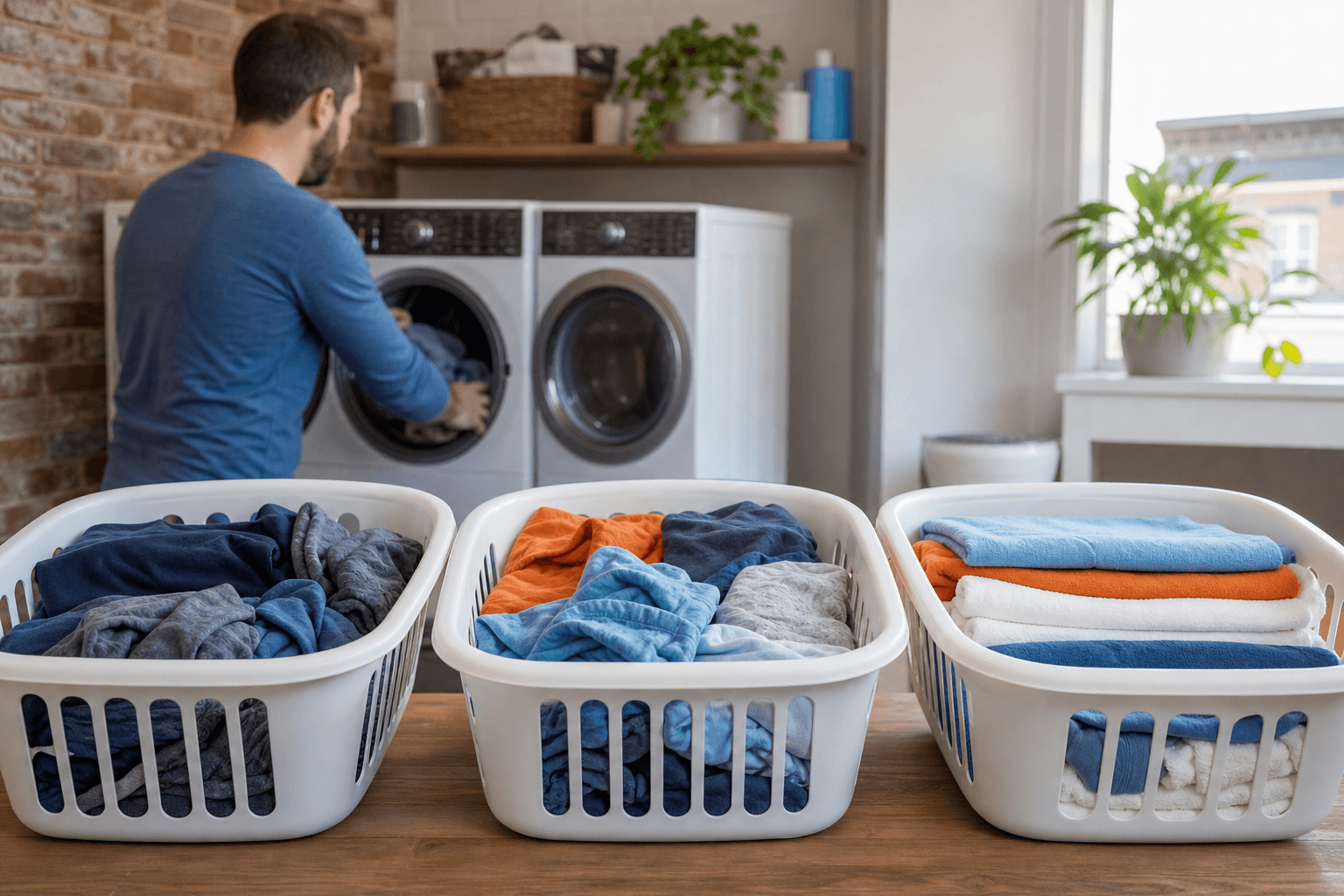 Laundry separated into a simple washing workflow