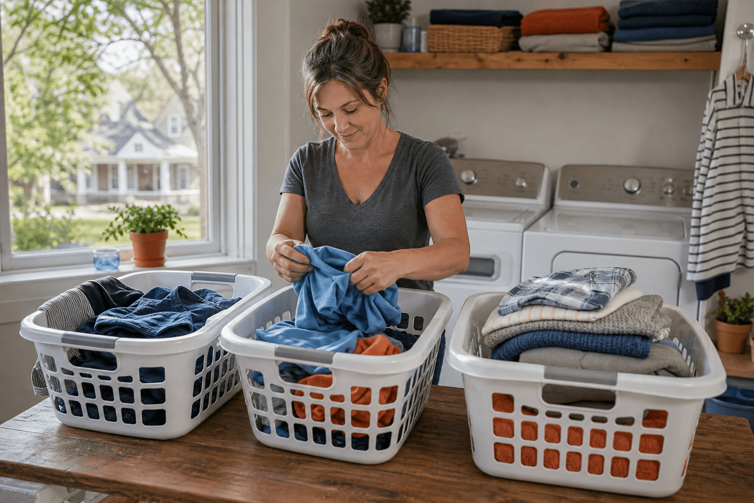 Laundry separated into a simple washing workflow