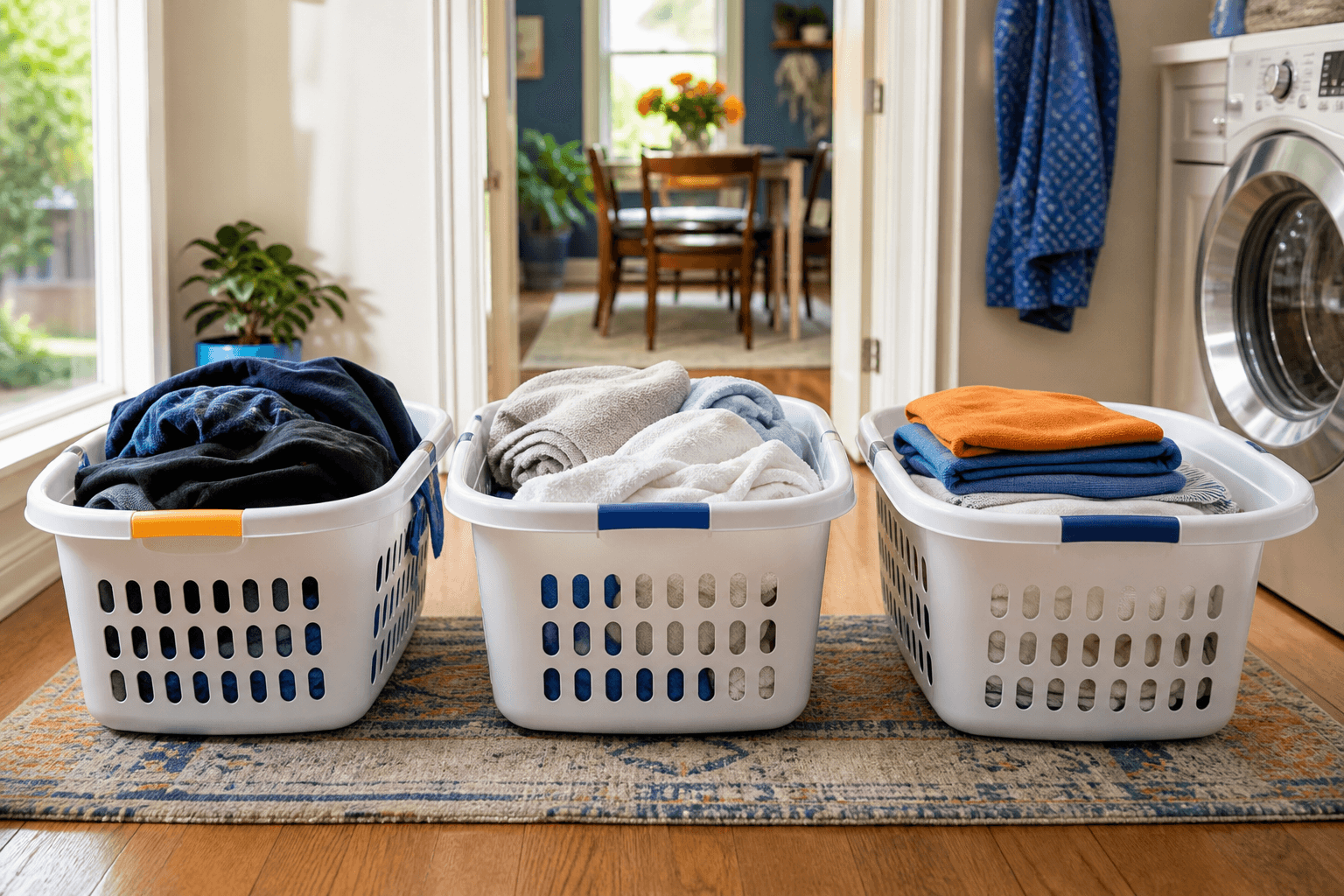 Laundry separated into a simple washing workflow