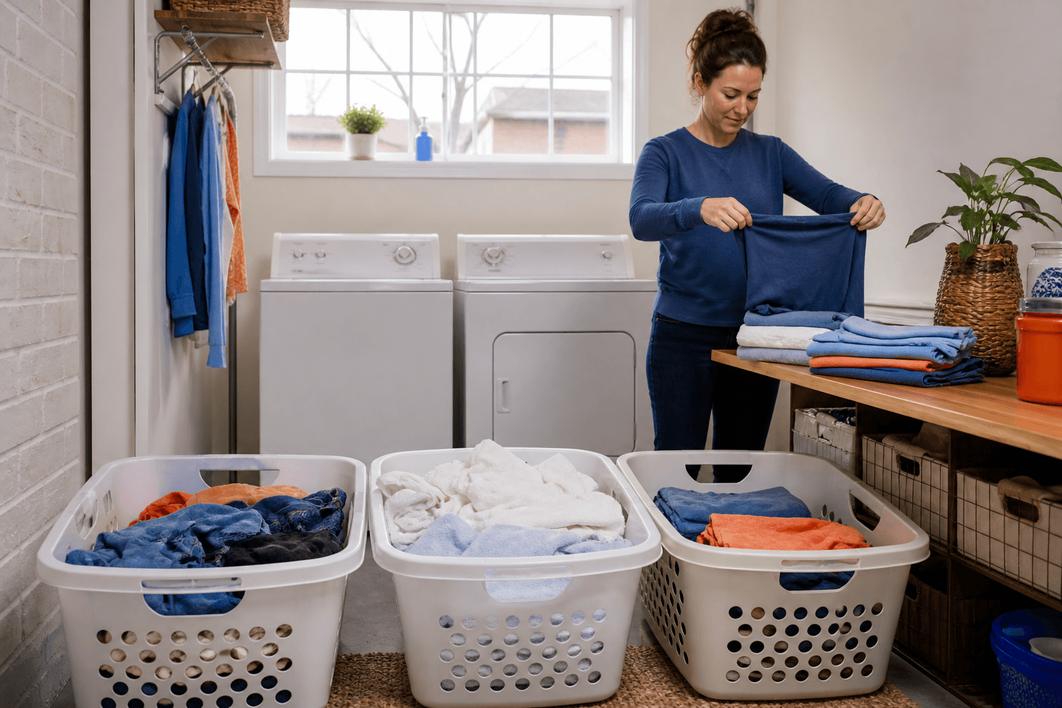 Laundry separated into a simple washing workflow
