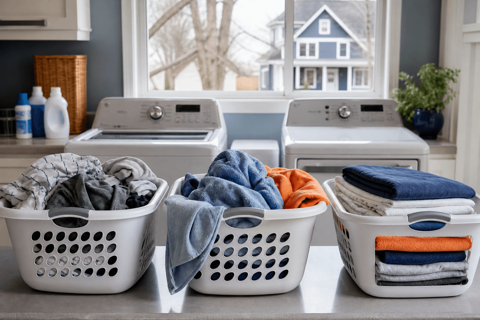 Laundry separated into a simple washing workflow