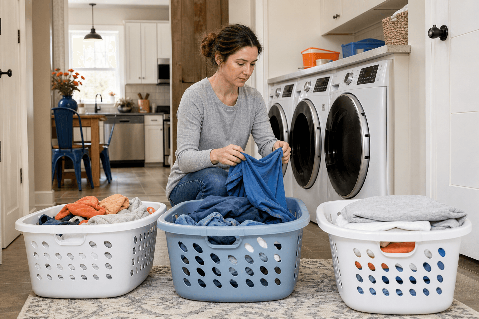 Laundry separated into a simple washing workflow