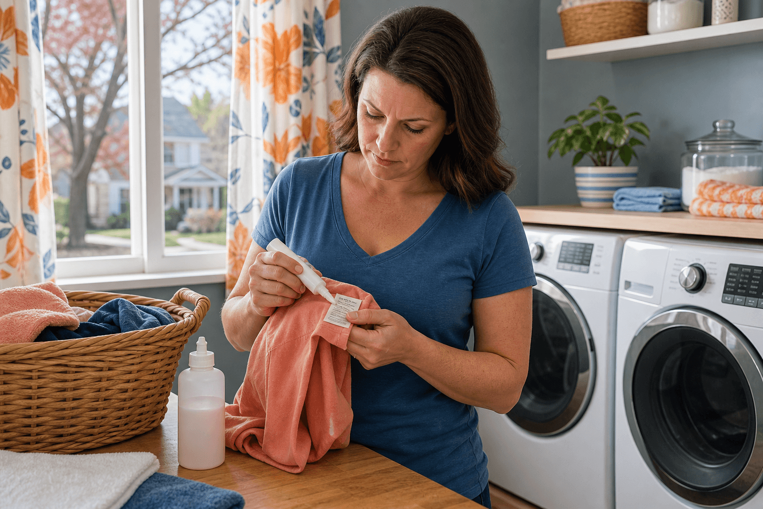Testing stain treatment on fabric before washing